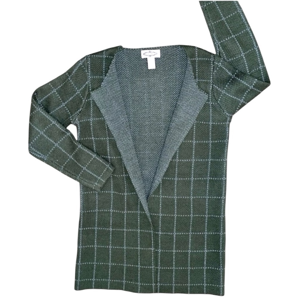 Oliver by Escio Size S Green and Gray Sweater Coat